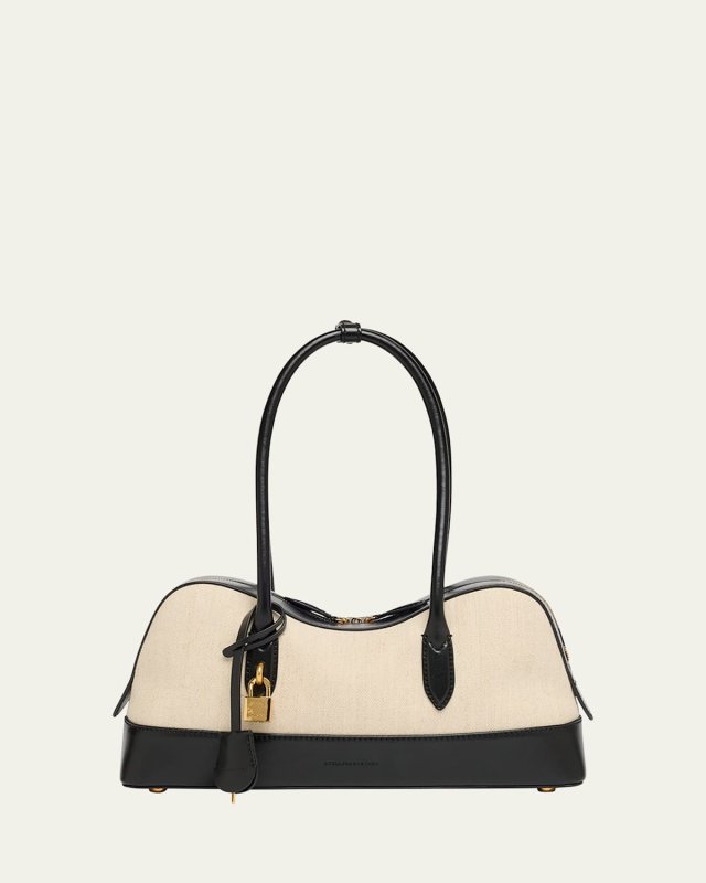 Stella Ryder Medium Cotton Canvas and Alter Mat Shoulder Bag
